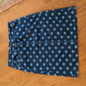 Boden polka dot denim skirt